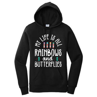 Rainbow Butterflies Phlebotomist Phlebotomy Technician Nurse Women's Pullover Hoodie