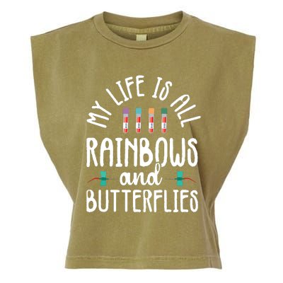 Rainbow Butterflies Phlebotomist Phlebotomy Technician Nurse Garment-Dyed Women's Muscle Tee