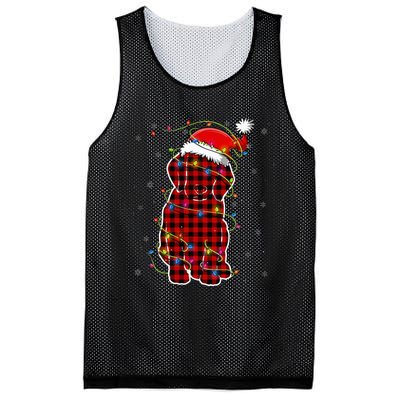 Red Buffalo Plaid Beagle Santa Christmas Pajama Matching Mesh Reversible Basketball Jersey Tank