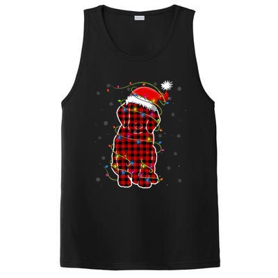 Red Buffalo Plaid Beagle Santa Christmas Pajama Matching PosiCharge Competitor Tank