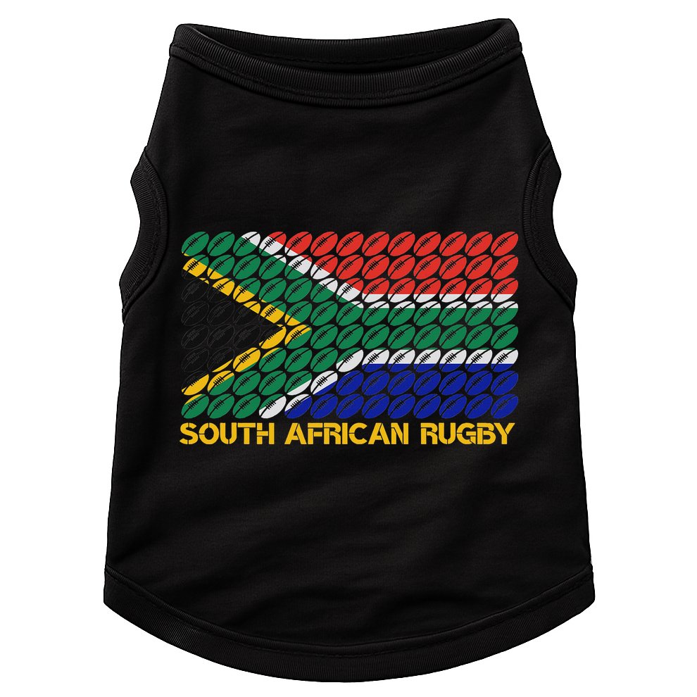 Rugby Ball Pattern South Africa Flag Doggie Tank