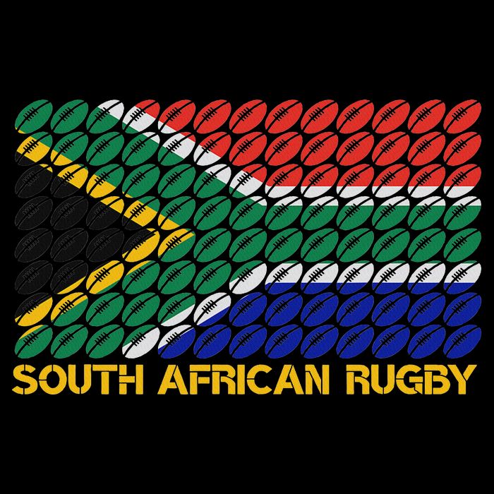 Rugby Ball Pattern South Africa Flag Cooling Performance Crew T-Shirt