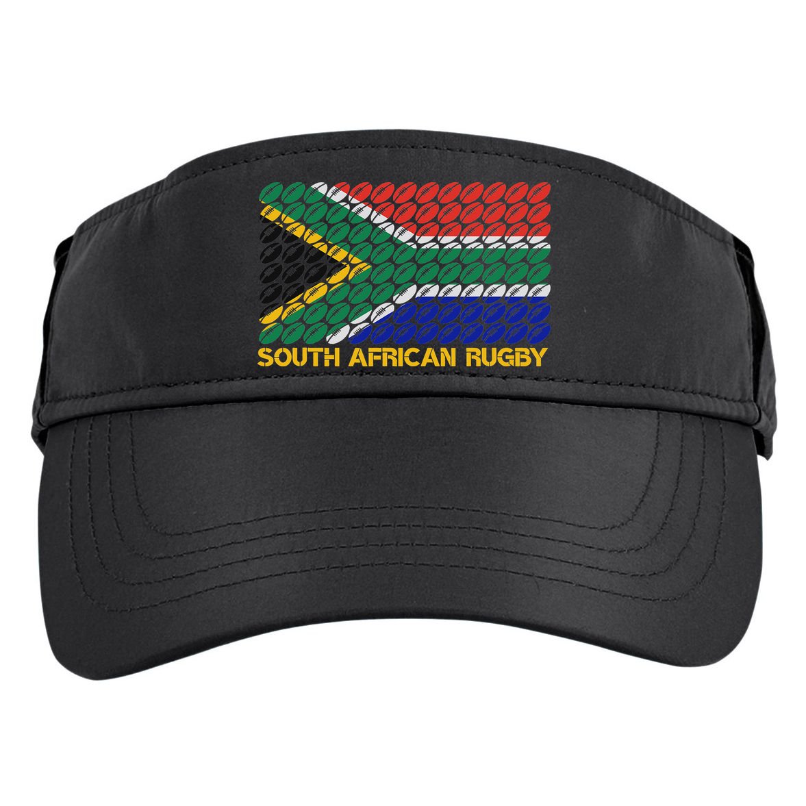 Rugby Ball Pattern South Africa Flag Adult Drive Performance Visor