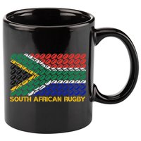 Rugby Ball Pattern South Africa Flag 11oz C Handle Ceramic Mug