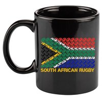 Rugby Ball Pattern South Africa Flag 11oz C Handle Ceramic Mug