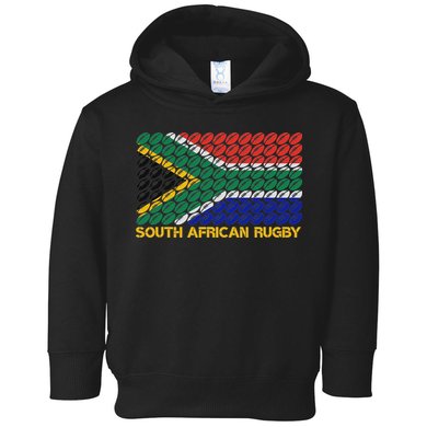 Rugby Ball Pattern South Africa Flag Toddler Hoodie