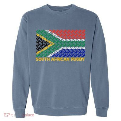 Rugby Ball Pattern South Africa Flag Garment-Dyed Sweatshirt