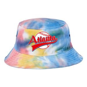 Retro Baseball Player Lover Atlanta Distressed Game Day Tie Dye Newport Bucket Hat