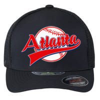 Retro Baseball Player Lover Atlanta Distressed Game Day Flexfit Unipanel Trucker Cap