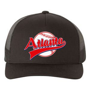 Retro Baseball Player Lover Atlanta Distressed Game Day Yupoong Adult 5-Panel Trucker Hat