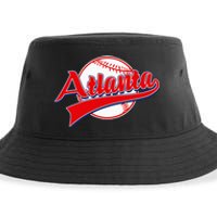 Retro Baseball Player Lover Atlanta Distressed Game Day Sustainable Bucket Hat