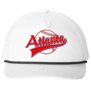 Retro Baseball Player Lover Atlanta Distressed Game Day Snapback Five-Panel Rope Hat