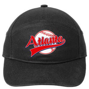 Retro Baseball Player Lover Atlanta Distressed Game Day 7-Panel Snapback Hat