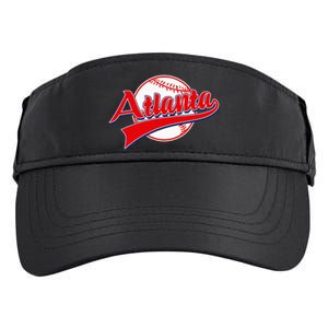 Retro Baseball Player Lover Atlanta Distressed Game Day Adult Drive Performance Visor