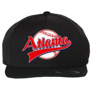 Retro Baseball Player Lover Atlanta Distressed Game Day Wool Snapback Cap