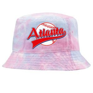 Retro Baseball Player Lover Atlanta Distressed Game Day Tie-Dyed Bucket Hat