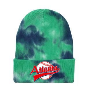 Retro Baseball Player Lover Atlanta Distressed Game Day Tie Dye 12in Knit Beanie