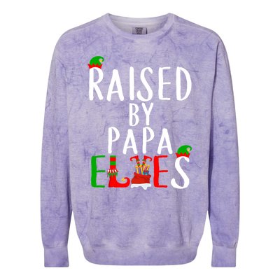 Raised By Papa Matching Group Xmas Gift Colorblast Crewneck Sweatshirt