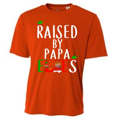 Raised By Papa Matching Group Xmas Gift Cooling Performance Crew T-Shirt