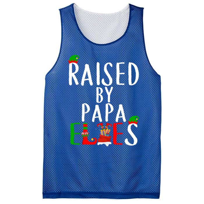 Raised By Papa Matching Group Xmas Gift Mesh Reversible Basketball Jersey Tank