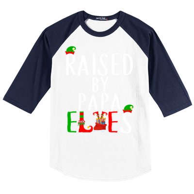 Raised By Papa Matching Group Xmas Gift Baseball Sleeve Shirt