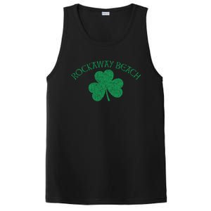 Rockaway Beach Queens Ny Irish Shamrock Distress Green Print Cute Gift PosiCharge Competitor Tank