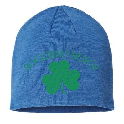 Rockaway Beach Queens Ny Irish Shamrock Distress Green Print Cute Gift Sustainable Beanie