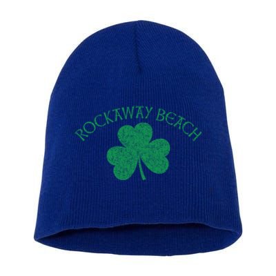 Rockaway Beach Queens Ny Irish Shamrock Distress Green Print Cute Gift Short Acrylic Beanie