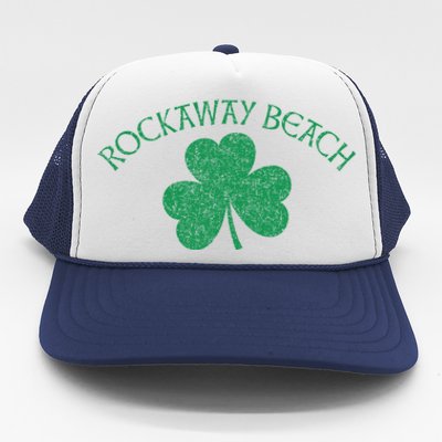 Rockaway Beach Queens Ny Irish Shamrock Distress Green Print Cute Gift Trucker Hat