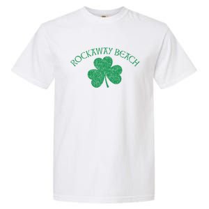 Rockaway Beach Queens Ny Irish Shamrock Distress Green Print Cute Gift Garment-Dyed Heavyweight T-Shirt