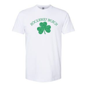 Rockaway Beach Queens Ny Irish Shamrock Distress Green Print Cute Gift Softstyle CVC T-Shirt