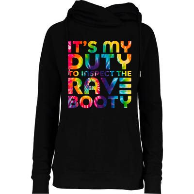 Rave Booty Quote Funny EDM Music Festival Outfit Womens Funnel Neck Pullover Hood