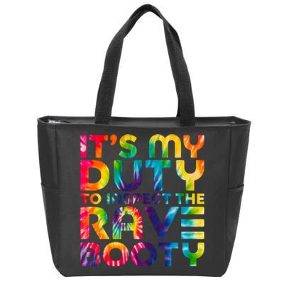 Rave Booty Quote Funny EDM Music Festival Outfit Zip Tote Bag