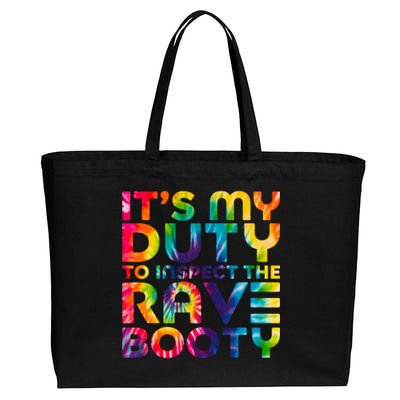 Rave Booty Quote Funny EDM Music Festival Outfit Cotton Canvas Jumbo Tote