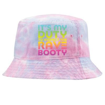 Rave Booty Quote Funny EDM Music Festival Outfit Tie-Dyed Bucket Hat