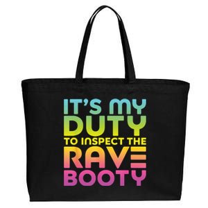 Rave Booty Quote Funny EDM Music Festival Outfit Cotton Canvas Jumbo Tote