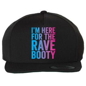 Rave Booty Quote Trippy Outfit EDM Music Festival Wool Snapback Cap