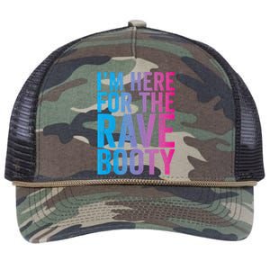 Rave Booty Quote Trippy Outfit EDM Music Festival Retro Rope Trucker Hat Cap