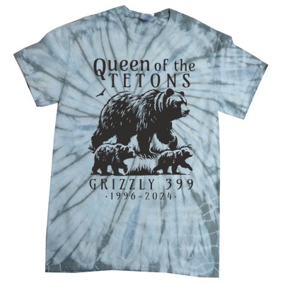 Retro Bear Queen Of The Tetons Grizzly 399 National Park Tie-Dye T-Shirt