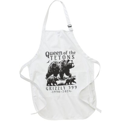 Retro Bear Queen Of The Tetons Grizzly 399 National Park Full-Length Apron With Pockets