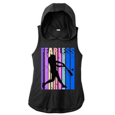 Retro Baseball Queen Fearless Motivational Inspirational Gift Ladies PosiCharge Tri-Blend Wicking Draft Hoodie Tank