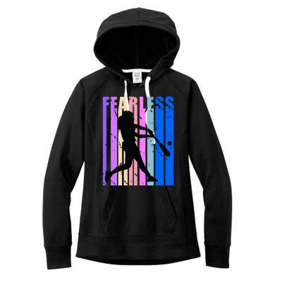 Retro Baseball Queen Fearless Motivational Inspirational Gift Women's Fleece Hoodie