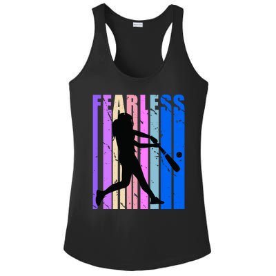 Retro Baseball Queen Fearless Motivational Inspirational Gift Ladies PosiCharge Competitor Racerback Tank