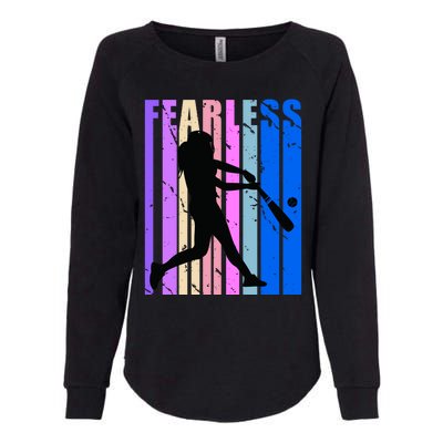 Retro Baseball Queen Fearless Motivational Inspirational Gift Womens California Wash Sweatshirt