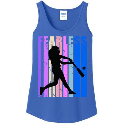 Retro Baseball Queen Fearless Motivational Inspirational Gift Ladies Essential Tank