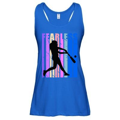 Retro Baseball Queen Fearless Motivational Inspirational Gift Ladies Essential Flowy Tank