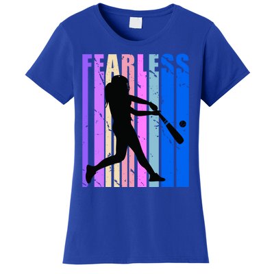 Retro Baseball Queen Fearless Motivational Inspirational Gift Women's T-Shirt