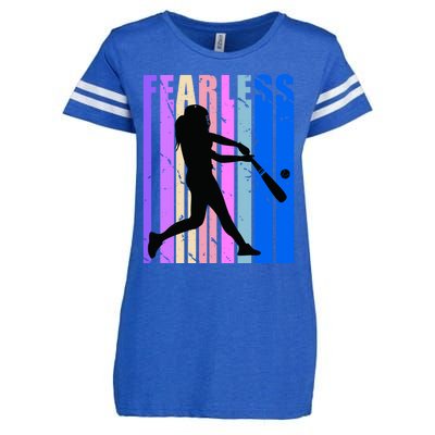 Retro Baseball Queen Fearless Motivational Inspirational Gift Enza Ladies Jersey Football T-Shirt