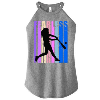 Retro Baseball Queen Fearless Motivational Inspirational Gift Women's Perfect Tri Rocker Tank