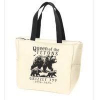 Retro Bear Queen Of The Tetons Grizzly 399 National Park Zip Tote Bag